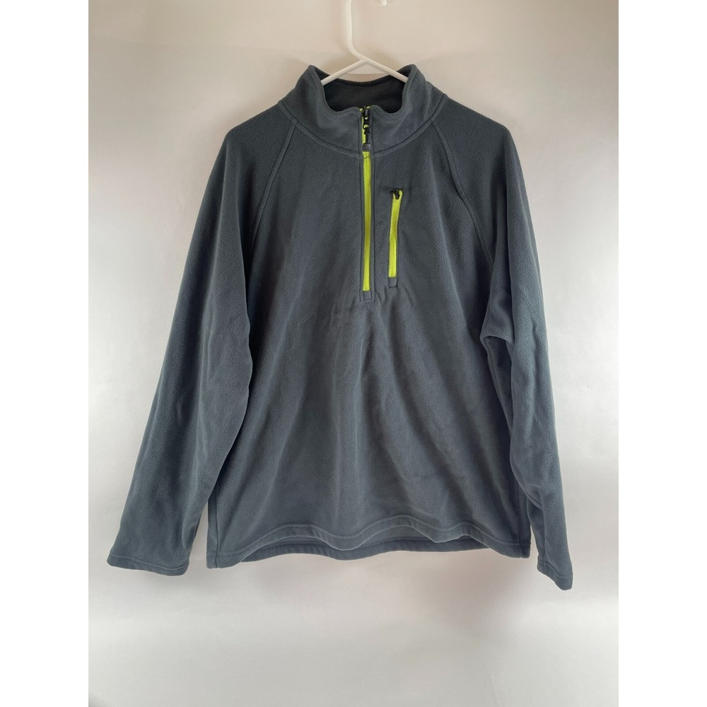 Starter Jacket Men's Large (42-44) Gray Pullover 1/4 Zip Up Mock Neck Fleece